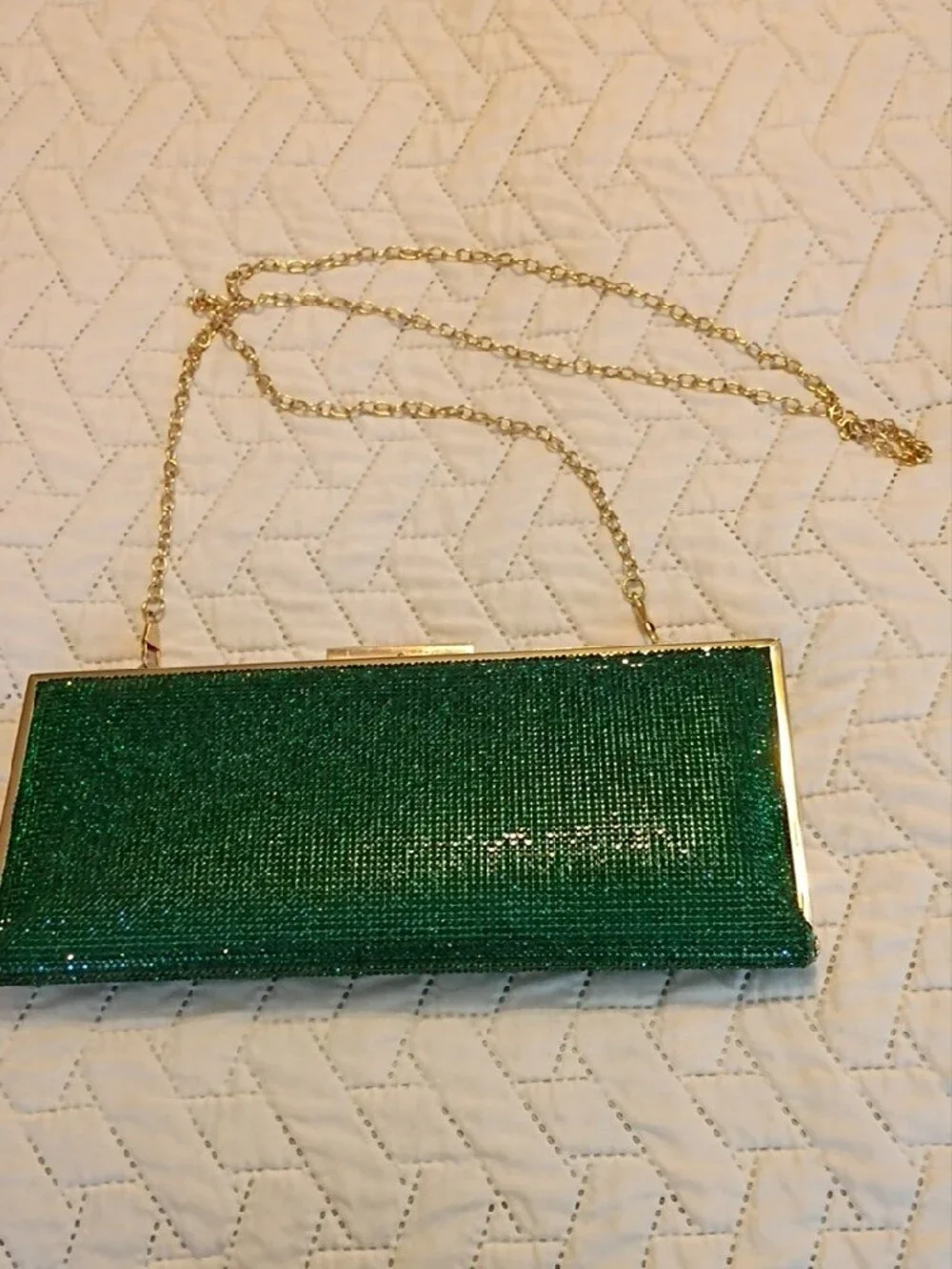 Elegant Green Sequin Evening Clutch